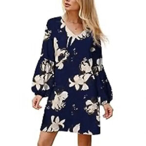 BELONGSCI Women's 2023 Summer Dress Tunic Dress V Neck Casual Loose Flow…‎